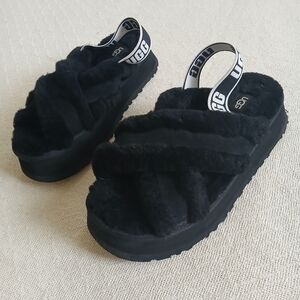 UGG ♡ disco cross slide fur sandals